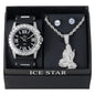 Watch and Praying Hand Necklace with Earrings Gift Set - W1K2-109