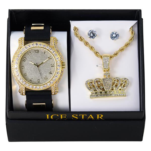 Watch and Royalty Necklace with Earrings Gift Set - W1K2-110