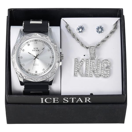 Watch and Royalty Necklace with Earrings Gift Set - W1K2-114