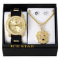 Watch and Lion Necklace with Earrings Gift Set - W1K2-118