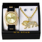 Watch and Lion Necklace with Earrings Gift Set - W1K2-120