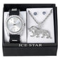 Watch and Lion Necklace with Earrings Gift Set - W1K2-120