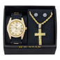 Watch and Cross Necklace with Earrings Gift Set - W1K2-130