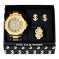 Watch and Money Ring with Earrings Gift Set - WRE-8713B