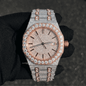 Men's 42mm Iced Out Moissanite Stainless Steel Watch - Octagon Shape, Automatic Movement