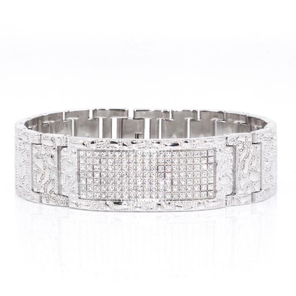 22mm Nugget Bracelet W/ Iced Tag - HBR-122