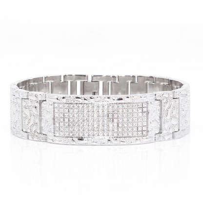 22mm Nugget Bracelet W/ Iced Tag - HBR-122