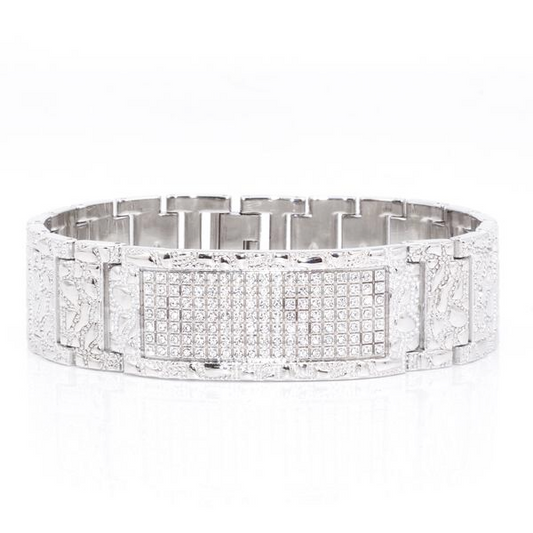 22mm Nugget Bracelet W/ Iced Tag - HBR-122