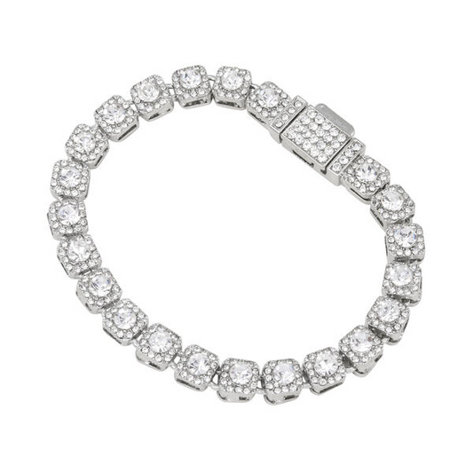 8mm Iced Micro Cluster Bracelet - IOCH-203-B