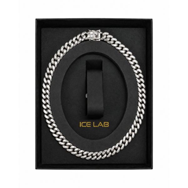 Silver-tone Cuban chain in gift box WCH-206