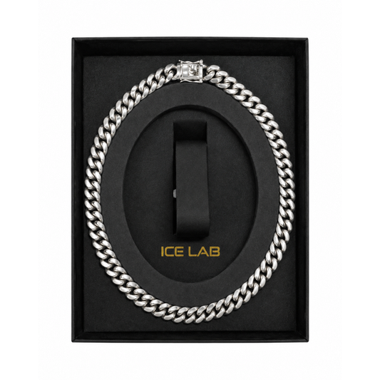 Silver-tone Cuban chain in gift box WCH-206