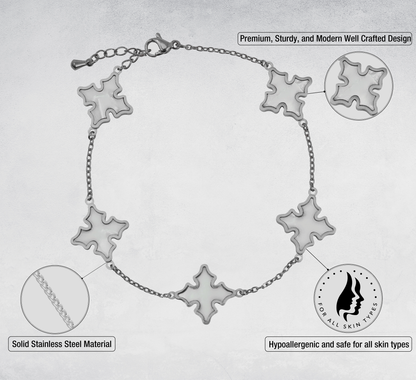 15mm Stainless Steel Cross Bracelet - SSBR-302