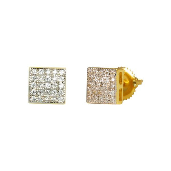 6mm Iced Square Cluster Earrings