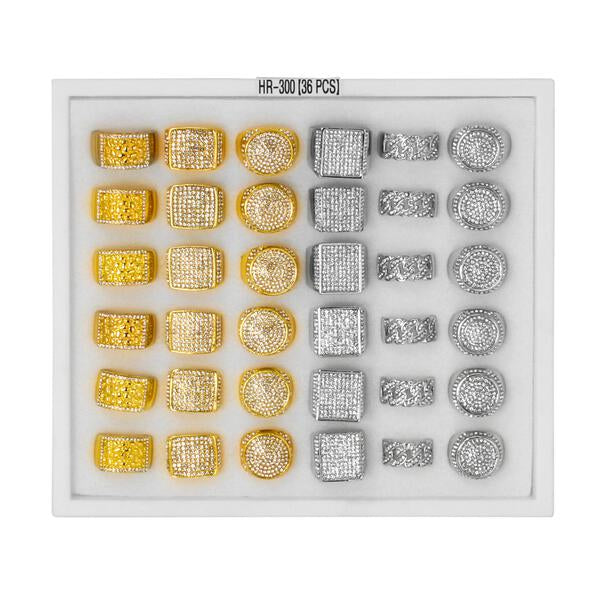 36 Hip-Hop Rings Tray - HR-300-36