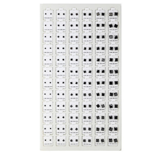 Square Stud Earrings Tray - HET-009 Silver