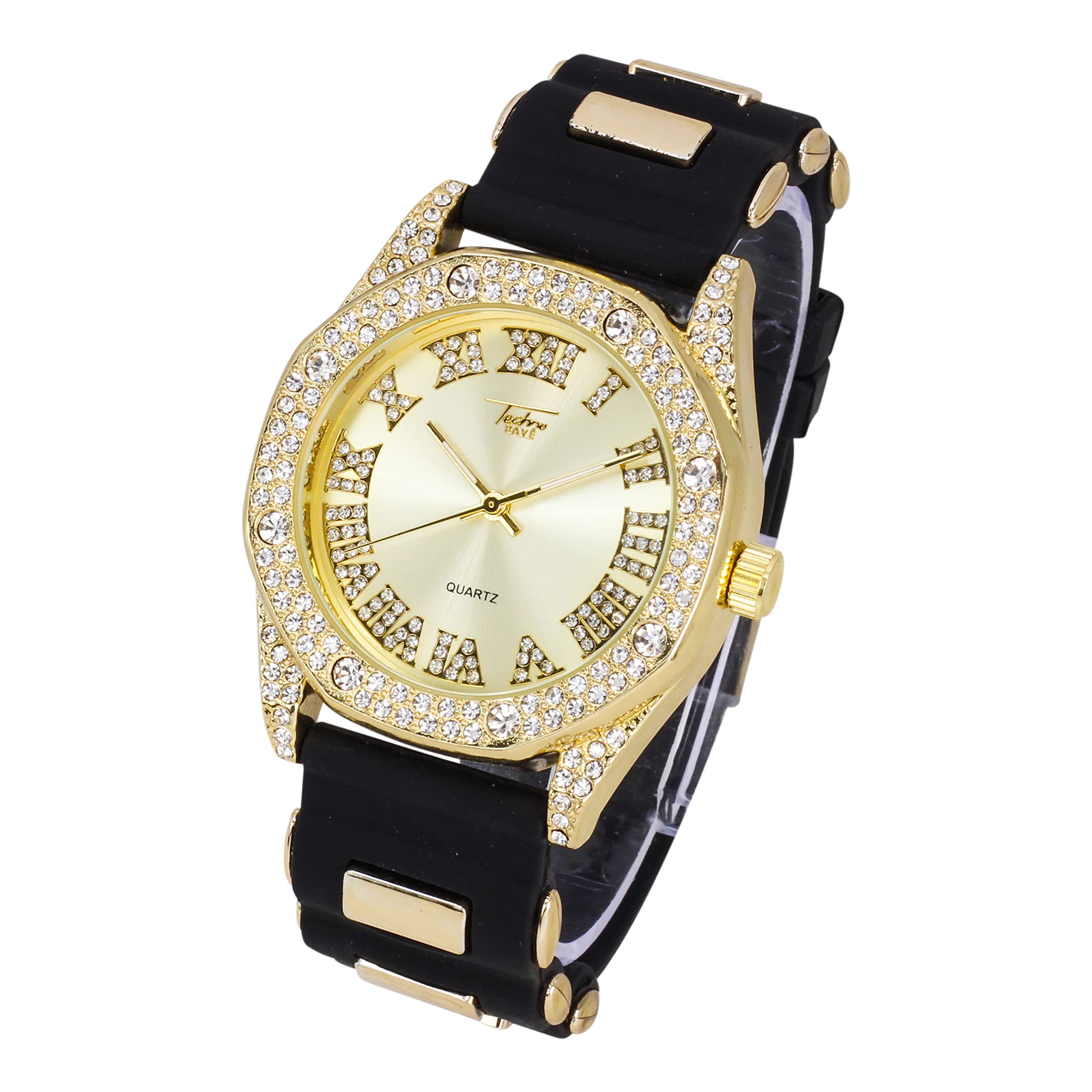 Men's Round Bullet Band Watch 43mm Gold - Roman Dial